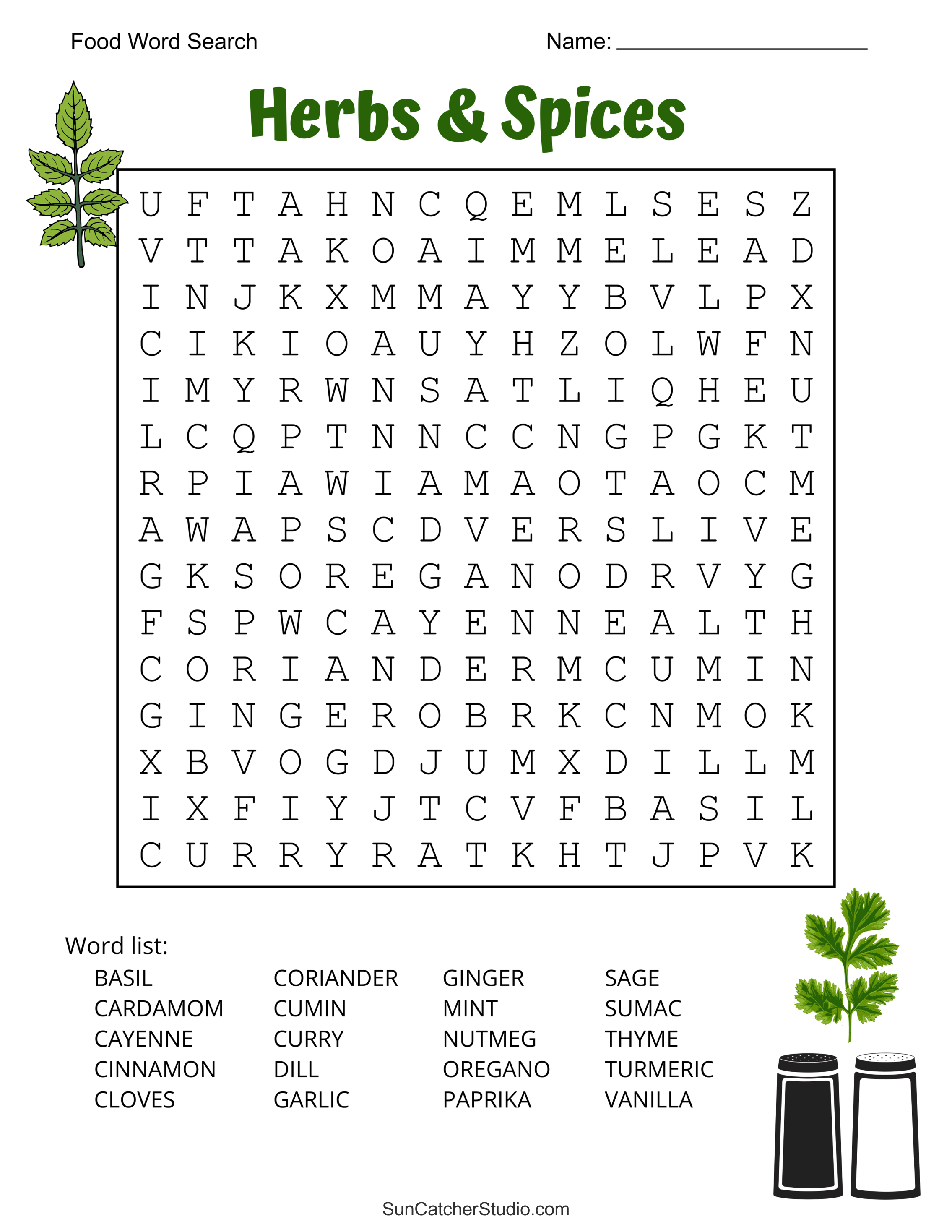food word search (free printable puzzles) – free printables